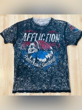Affliction Premium Reversible Lost Souls Live Fast USA biker MMA Y2K T-shirt L